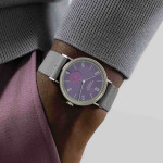 NOMOS Glashütte - Tangente 38 Datum Mauvegrün 