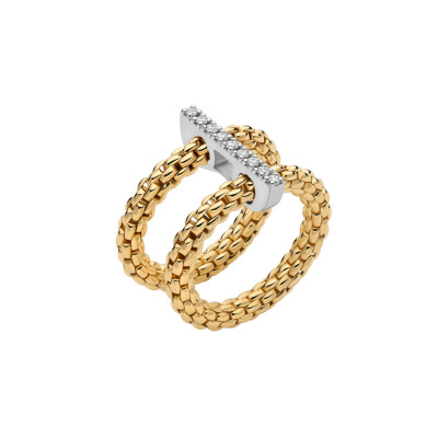 FOPE - Prima doppelter Mesh-Ring mit Diamantpavé