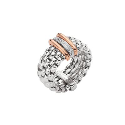 FOPE - Panorama zweifarbiger Flex'it Ring mit flachem Kettengeflecht
