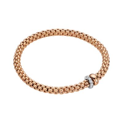 FOPE - Solo Flex'it Armband mit zwei Rondellen und Pavé-Fassung
