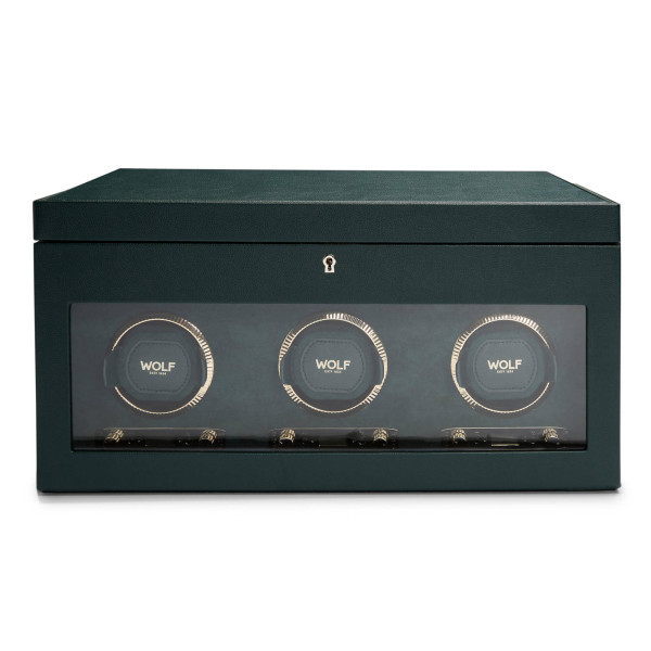 WOLF - British Racing Triple Watch Winder with Storage 
