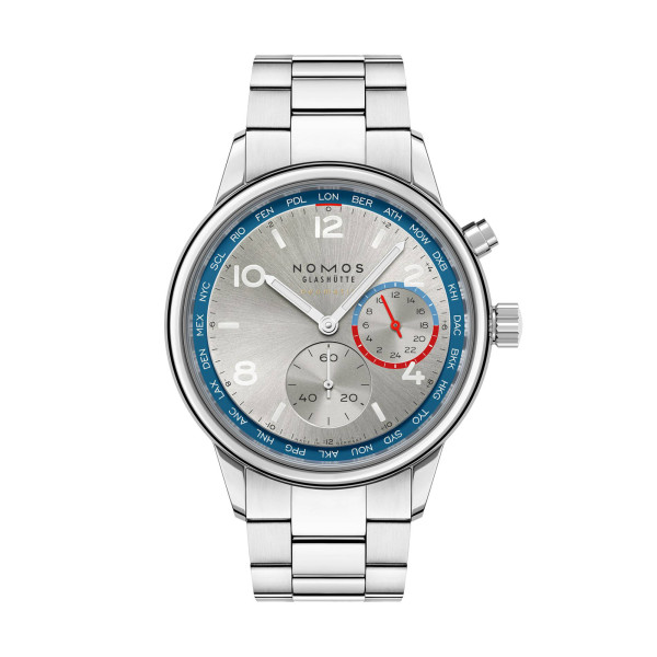 NOMOS Glashütte - Club Sport Neomatik Weltzeit silber