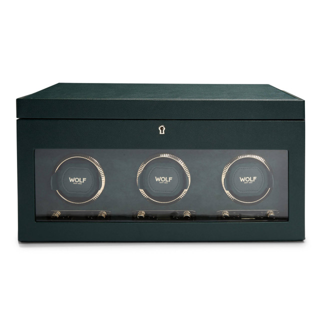 WOLF - British Racing Triple Watch Winder with Storage 